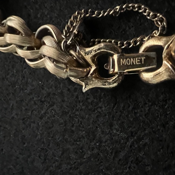 Vintage MONET Twisted Rope Chain Gold Tone Bracelet 1960's Size 6.5" - Picture 4 of 7